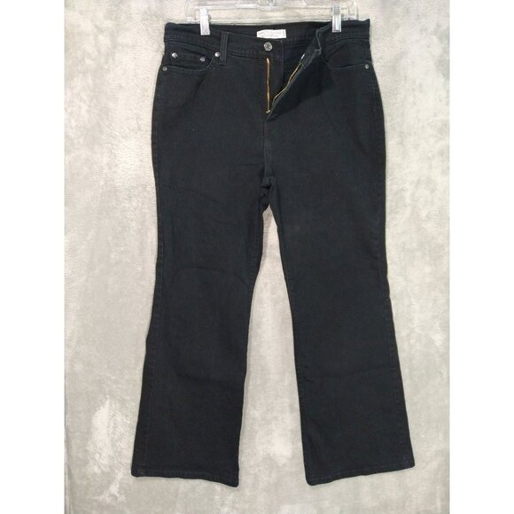 Levis 512 Jeans Womens 16 Short Black Denim Perfectly Slimming Boot Cut Stretch - Picture 1 of 9
